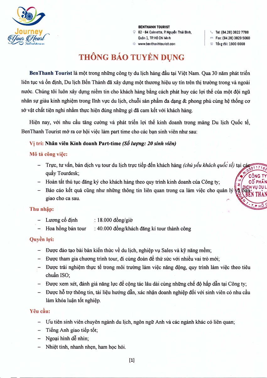 Mạng bán tour du lịch trực tuyến hàng đầu tại Việt Nam | BenThanh Tourist