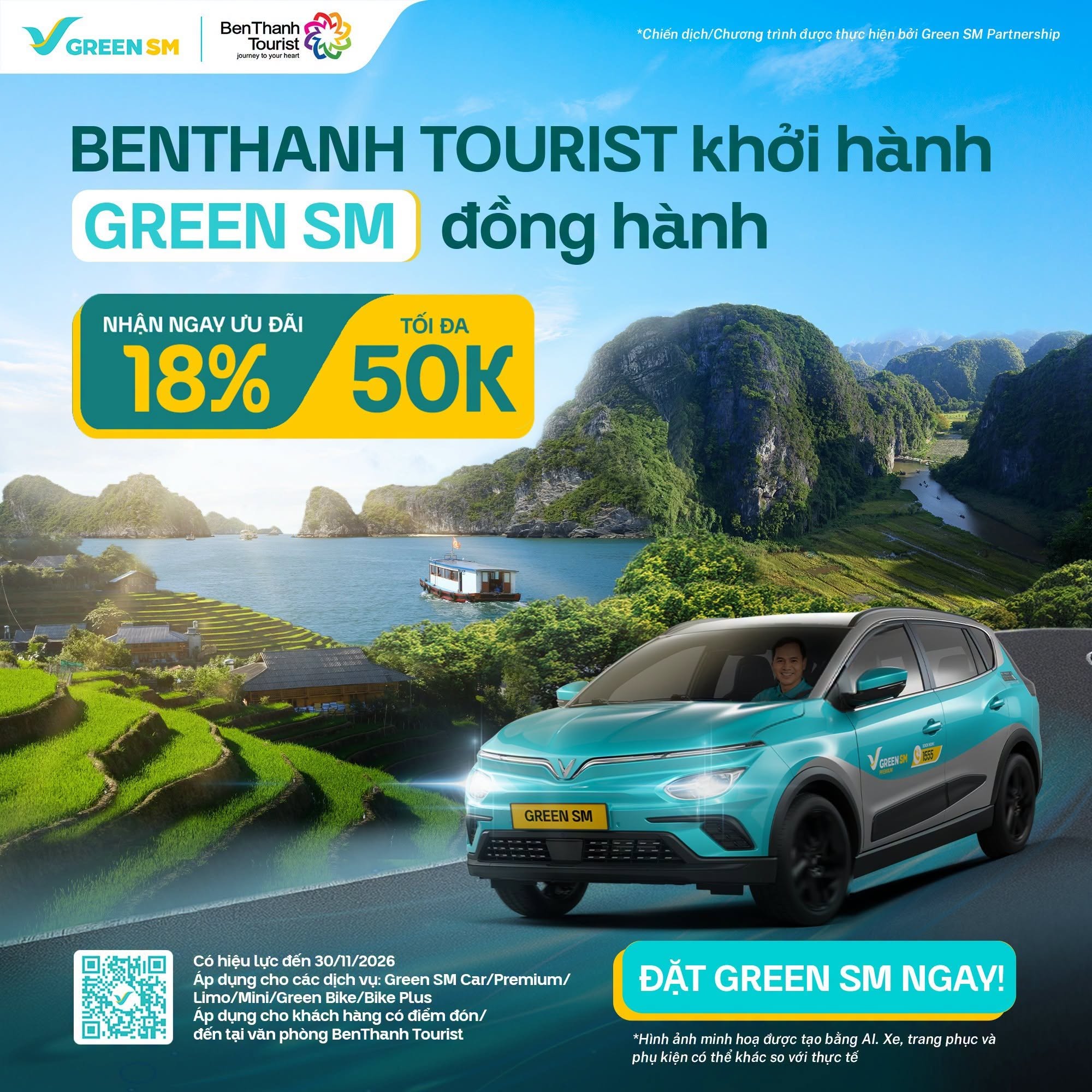 BenThanh Tourist hợp tác cùng Green SM mang ưu đãi di chuyển xanh đến khách hàng